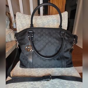 GUCCI Monogram Medium NYLON GG Charm WOMANS BAG